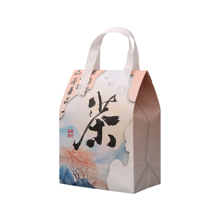 中國(guó)風(fēng)單杯雙杯奶茶保溫袋 無紡布鋁箔保冰保溫外賣手提袋